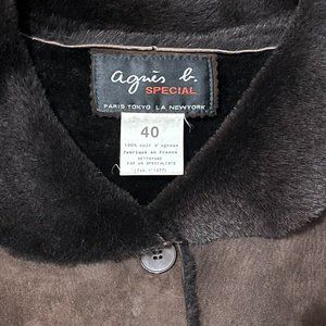 Agnes B. Special Lambskin Coat Chocolate Size 40